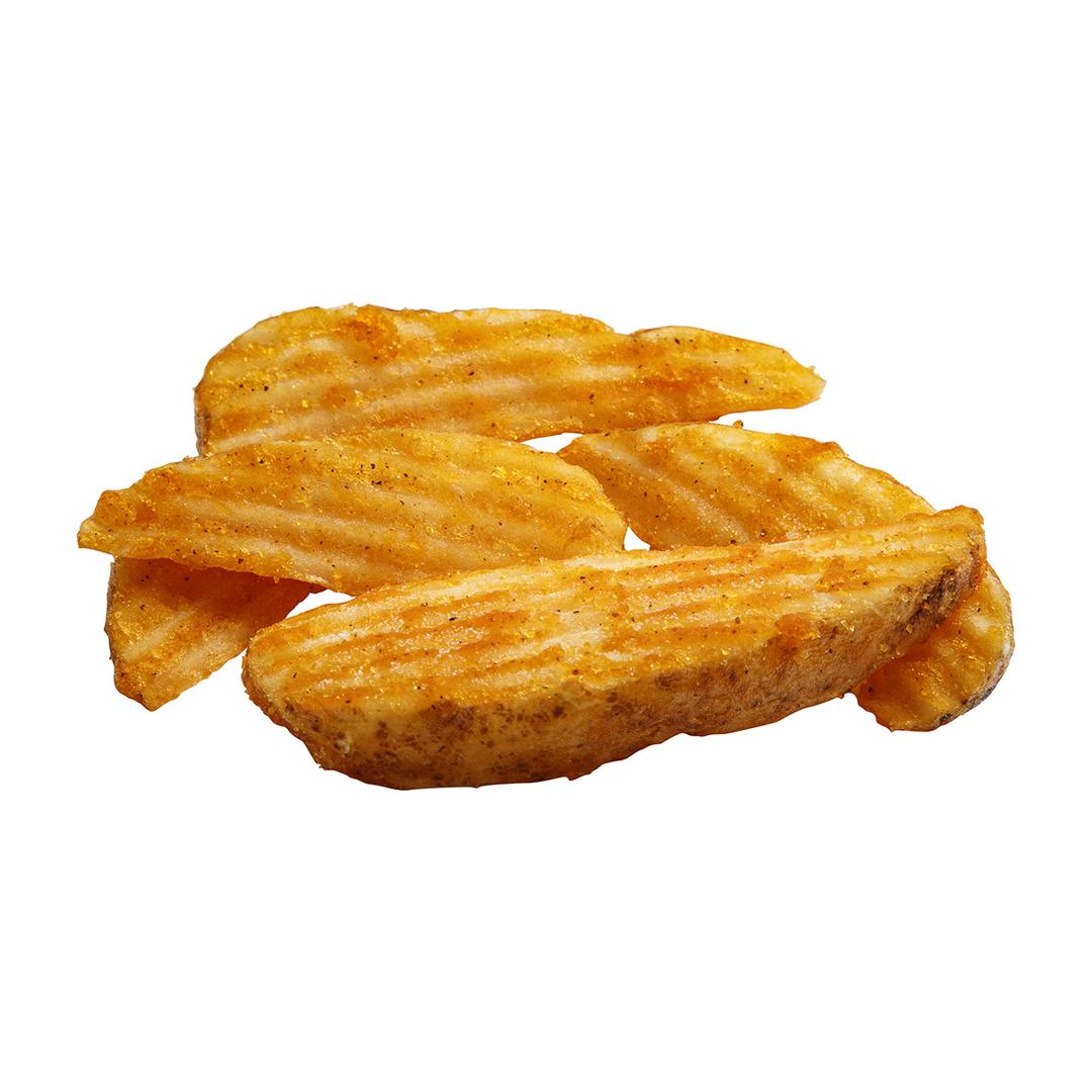 Savory Battered 14 Cut Crinkle Cut Wedges, Skin On