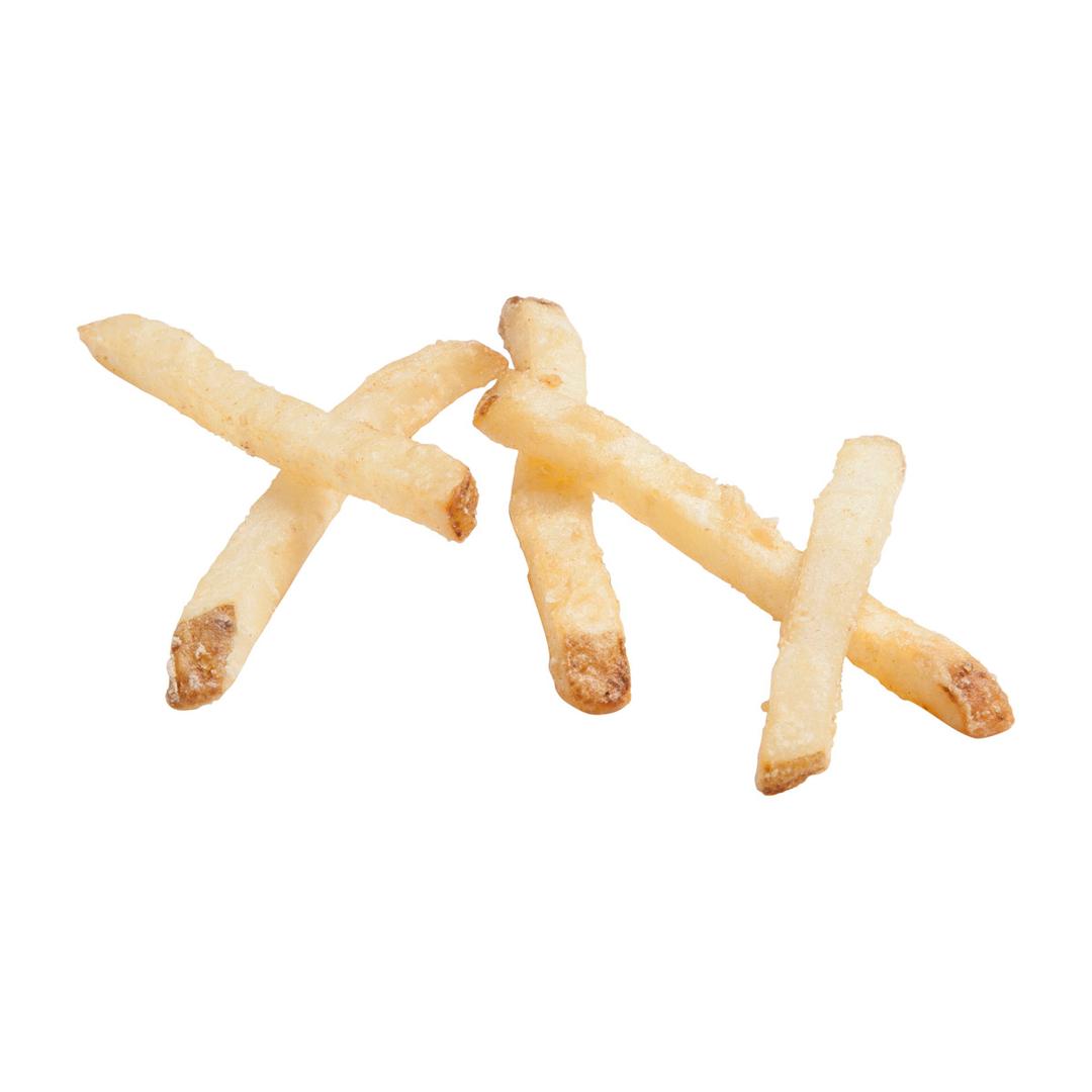 Papas a la francesa con cobertura y corte recto, con cáscara