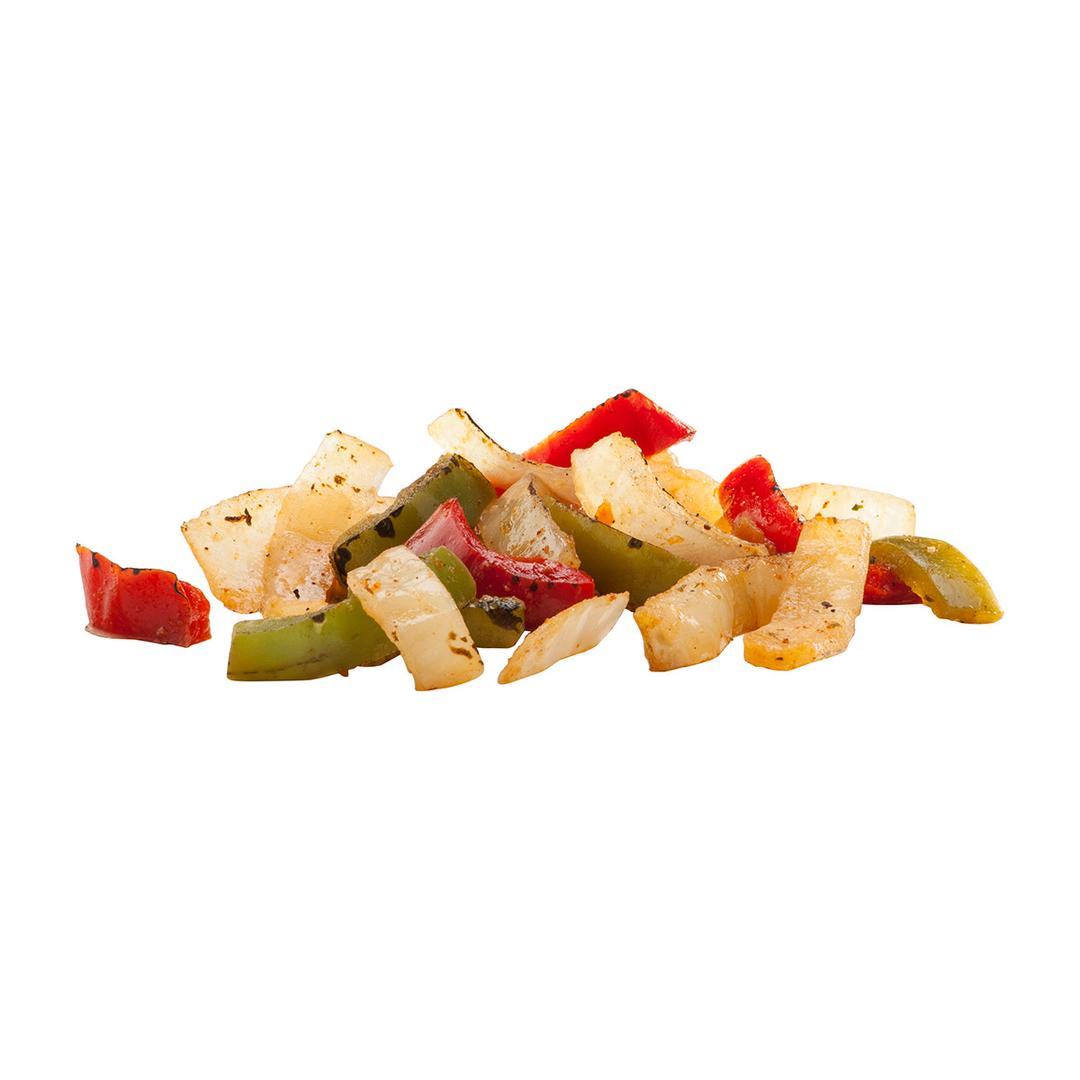 Combinación de pimientos rostizados a la llama y cebollas RTE